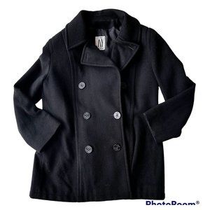 Vintage 80's Jones New York Peacoat Medium? JNY 100% Wool Navy Nautical …